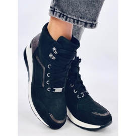 Esterno Sneakers con zeppa nere nero 2