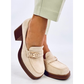 Mocassini con tacco Corinai Beige 2