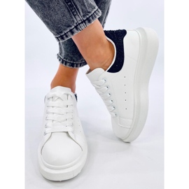 Sneakers Parkss BIANCO/NERO con plateau e strass bianca 1