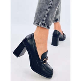 Varvai Mocassini neri con tacco nero 2