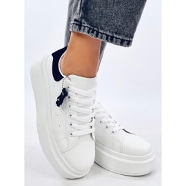 Sneakers con zeppa Liezel BIANCO/NERO con pendente 1