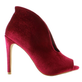 Décolleté in velluto 8751 Stivali rossi rosso 2