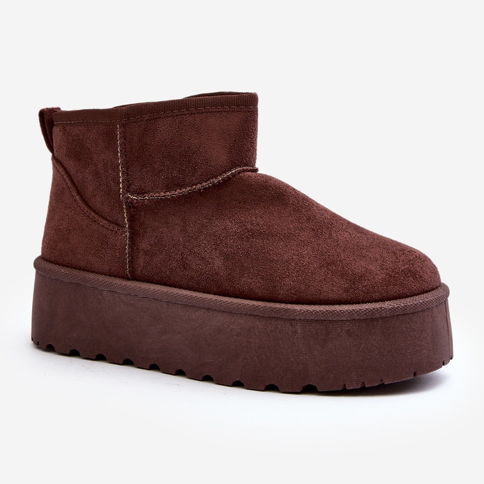 Stivali da neve in pelle scamosciata su piattaforma Corcoran Brown marrone 1