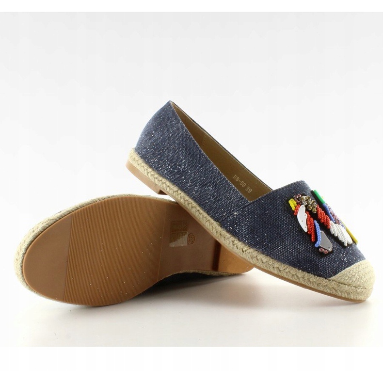 Espadrillas con perline colorate H8-58 D Blue 1