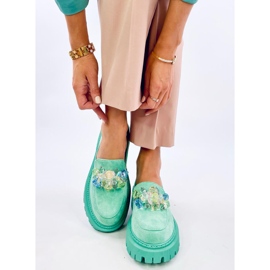 Mocassini platform con pietre di Stefani Green verde 1