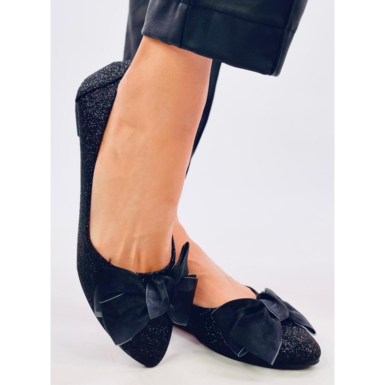 Eleganti ballerine Betzi nere glitterate nero 1