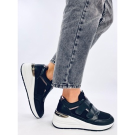 Moulton Sneakers nere con zeppa e chiusura in velcro nero 2