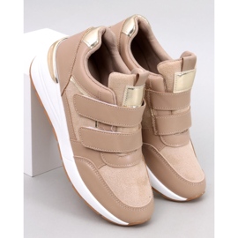 Sneakers con zeppa Moulton Khaki con velcro beige 1