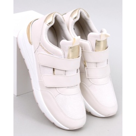 Sneaker Moulton Beige con zeppa e chiusura con velcro 1