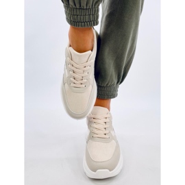 Scarpe da ginnastica con zeppa Clervie Beige 1