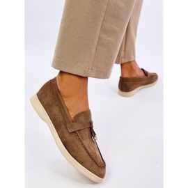 Mocassini Robins Khaki in morbida pelle scamosciata marrone 2