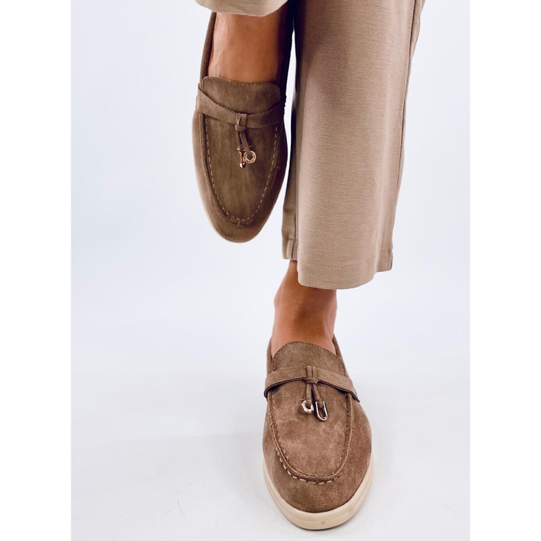 Mocassini Robins Khaki in morbida pelle scamosciata marrone 1