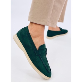 Mocassini Robins Green in morbida pelle scamosciata verde 2