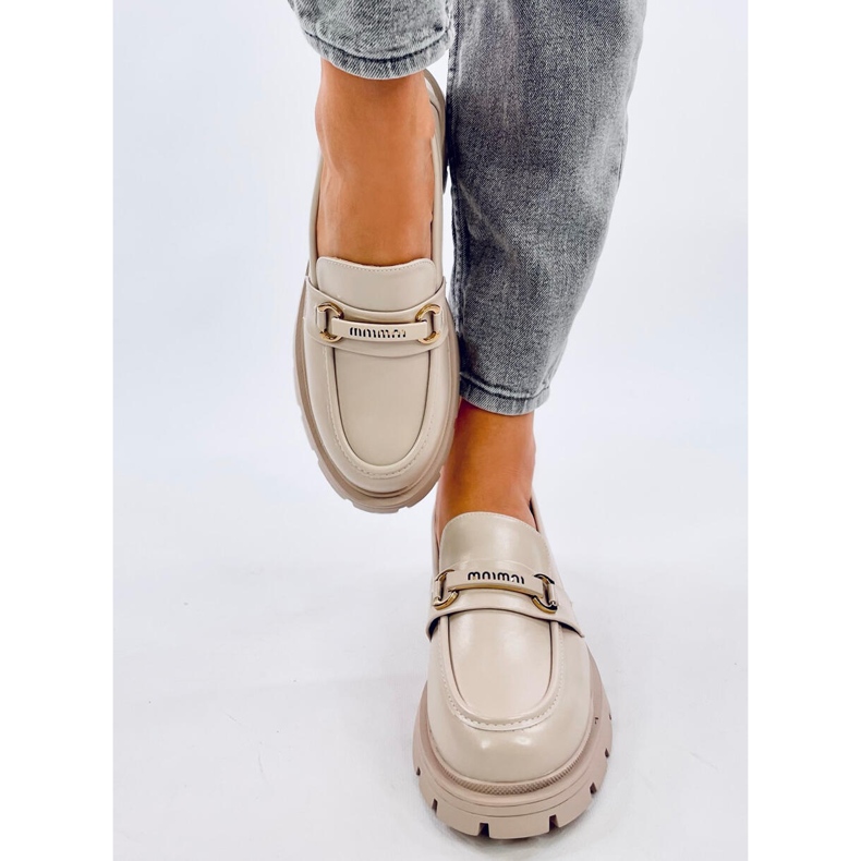 Mocassini con plateau Emina Beige 1