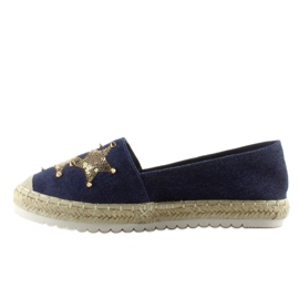 Espadrillas in tela con borchie CV-353 Dk. Blu blu navy 1