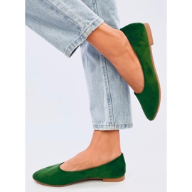 Keys Ballerine con soletta in pelle verde 1