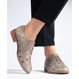 Scarpe da donna Daszyński traforate dorate d'oro 1