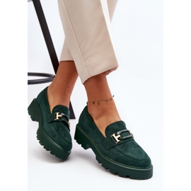 Mocassini da donna con decorazione, verde scuro Omavia 2