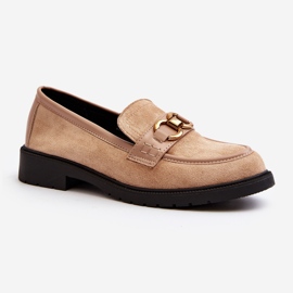 Mocassini classici beige da donna Fiviana 1