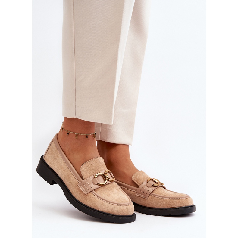 Mocassini classici beige da donna Fiviana 2
