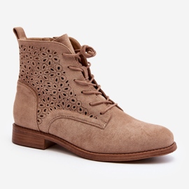 S.barski HY66-136 Stivaletti da donna con fantasia, Beige 2
