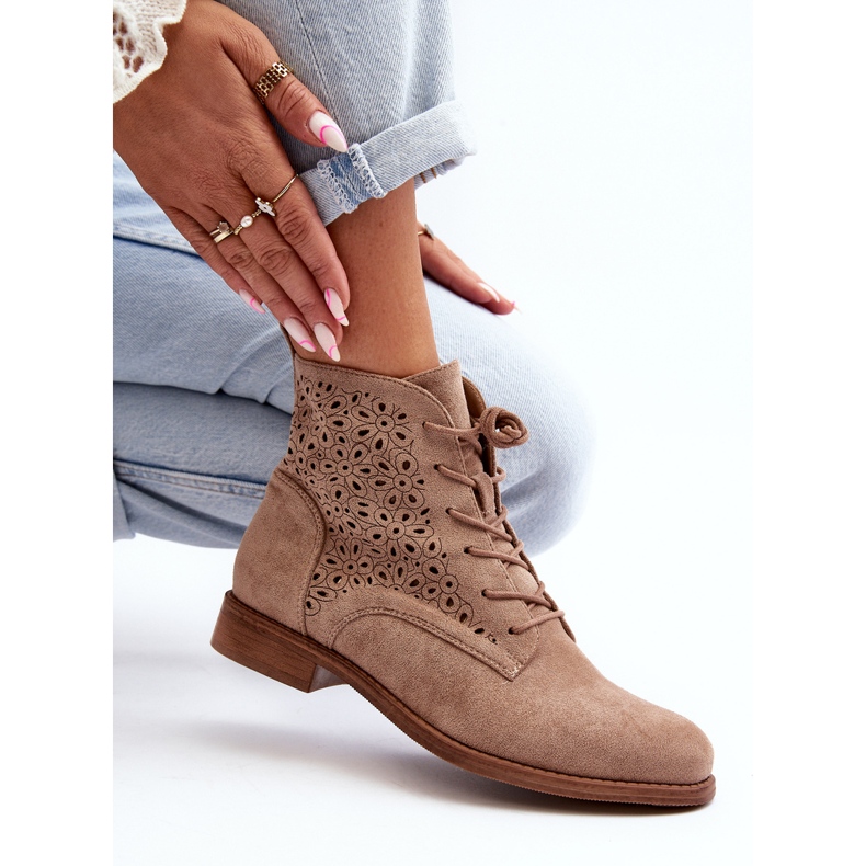 S.barski HY66-136 Stivaletti da donna con fantasia, Beige 1