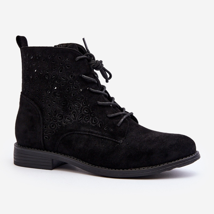 S.barski HY66-136 Stivaletti Da Donna Con Fantasia, Nero 2