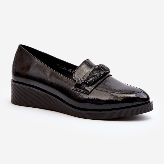 Vinceza Scarpe da donna in vernice, mocassini neri Polike nero 2