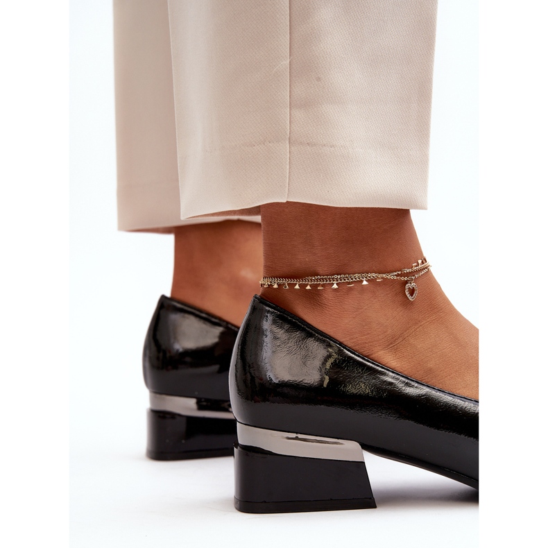 Vinceza Scarpe Tacco Basso da Donna in Vernice, Marilni Nero 1