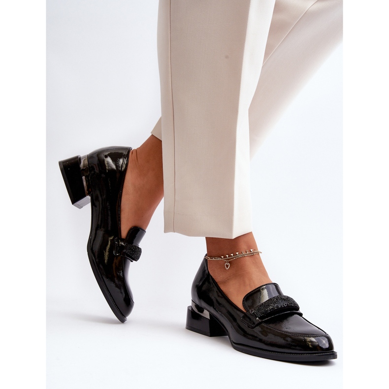Vinceza Scarpe Tacco Basso da Donna in Vernice, Marilni Nero 2