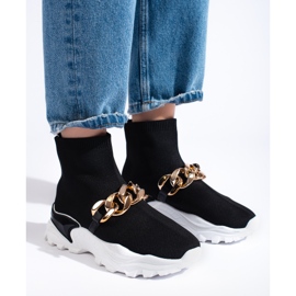 TRENDI Sneakers Slip-on Con Catena nero 2