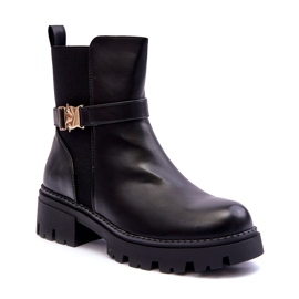 Stivali jodhpur femminile con una decorazione nera nero 1
