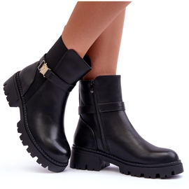 Stivali jodhpur femminile con una decorazione nera nero 4