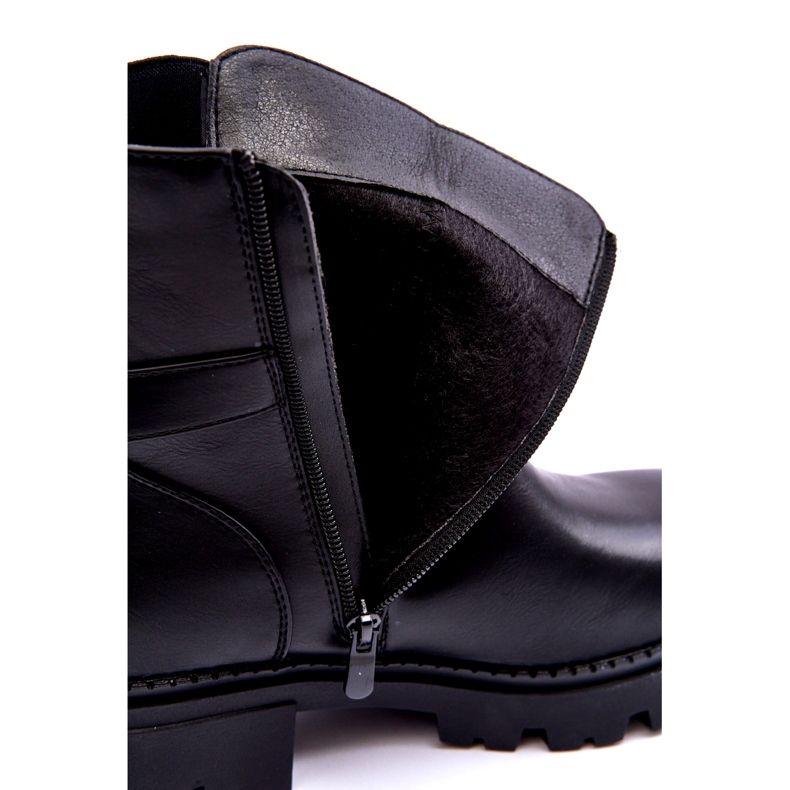 Stivali jodhpur femminile con una decorazione nera nero 3
