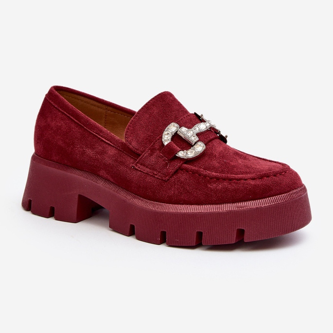 Mocassini Da Donna Con Decoro, Ellise Bordeaux rosso 2