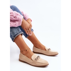 Mocassini Da Donna Con Catena Beige Ambrise 2