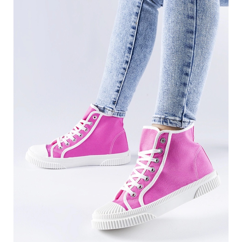 Sneakers alte rosa scuro di Pozzuolo 2