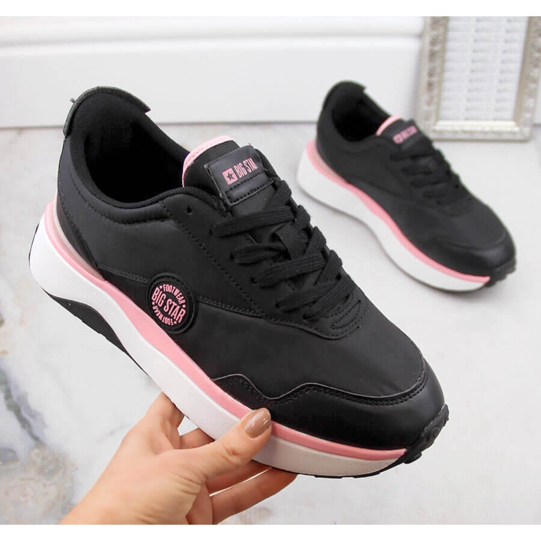Scarpe sportive con plateau da donna nere Big Star JJ274A014 nero 1