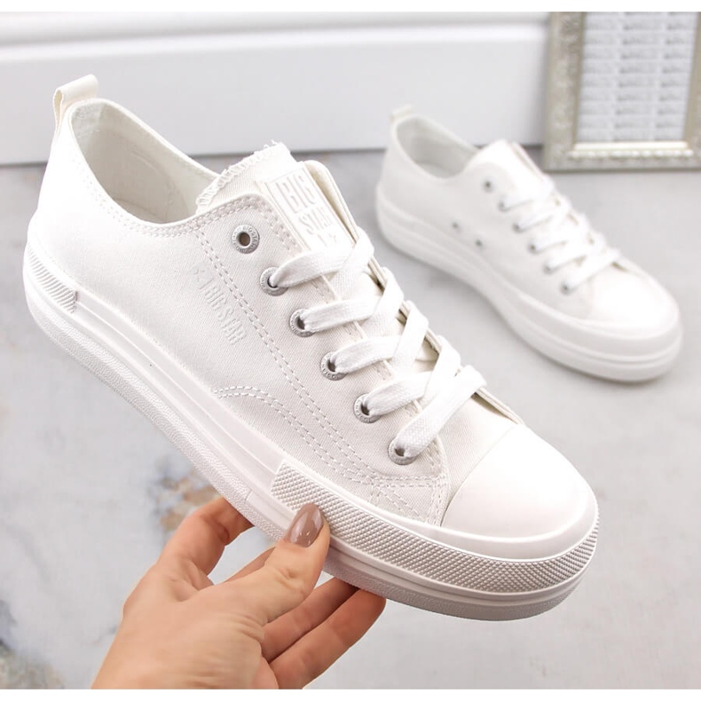 Sneakers bianche da donna con plateau Big Star LL274968 bianco 1