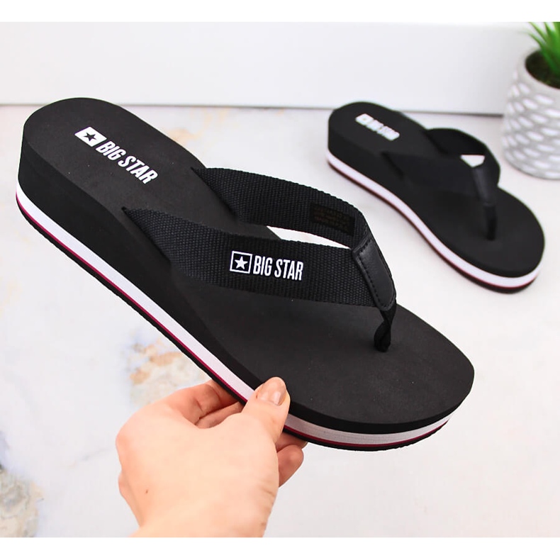 Infradito nere con zeppa da donna Big Star JJ274A332 nero 1