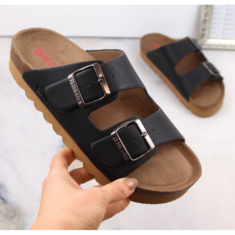 Infradito in pelle ecologica nera Big Star LL274477 nero 1