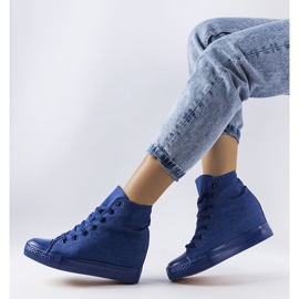 Sneakers con zeppa Groussay blu navy 1