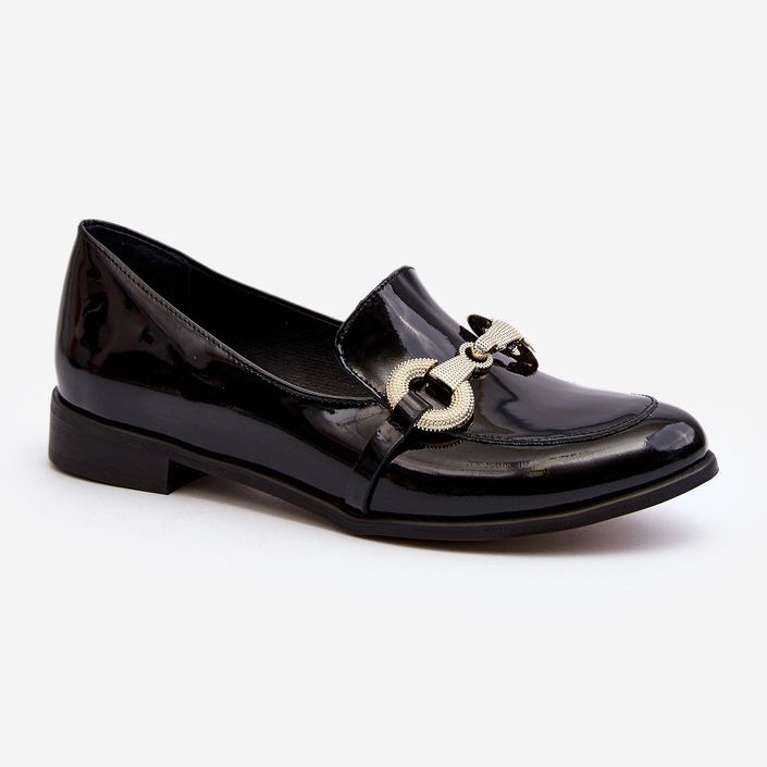Zazoo 2880 Mocassini da donna in vernice con decorazione, Nero 1