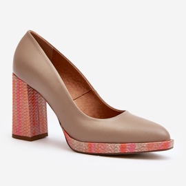 Laura Messi 2746 Décolleté beige con tacco alto 1