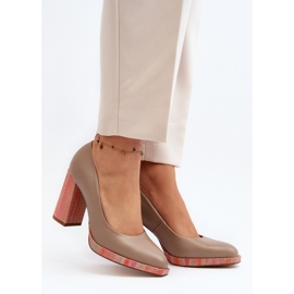 Laura Messi 2746 Décolleté beige con tacco alto 2