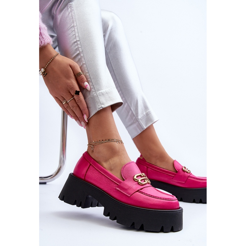 Zazoo 20164 Mocassini da Donna Realizzati in Pelle Naturale Fucsia rosa 1