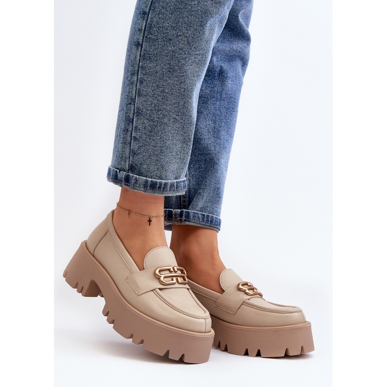 Zazoo 20164 Mocassini da Donna In Pelle Naturale, Beige 2