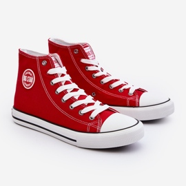 Scarpe da ginnastica rosse da uomo Big Star High T174104 rosso 1