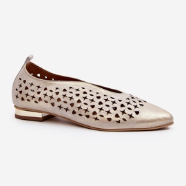 Zazoo 2883 Ballerine Traforate in Pelle Naturale, Oro d'oro 2