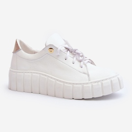 Zazoo 2919 Scarpe da Donna in Pelle con Suola Spessa, Colore Bianco 1